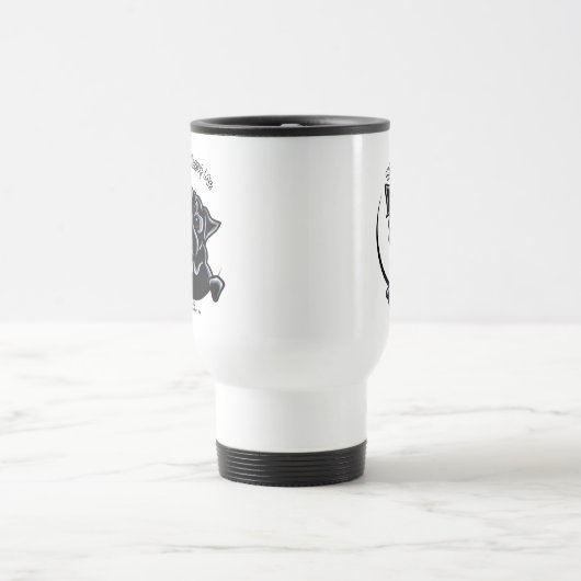 Schwarzer Mops ist alles über mich Reisebecher (Mittel)