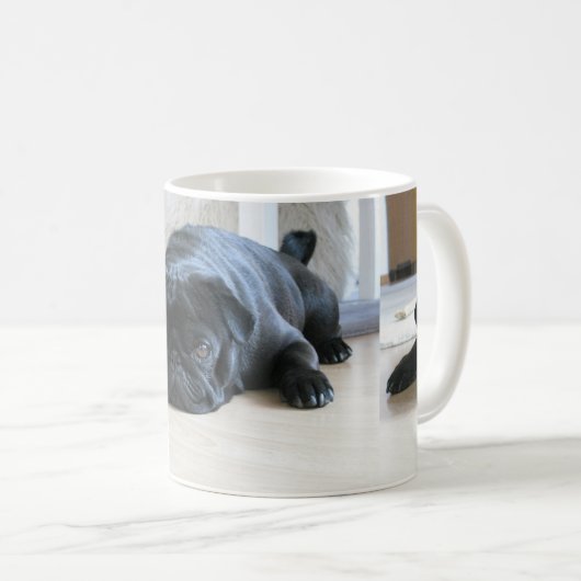 Schwarzer Mops Kaffeetasse (VorderseiteRechts)