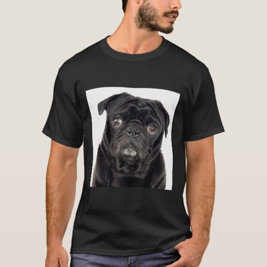 Schwarzer Mops Klassiker 445 T-Shirt (Vorderseite)