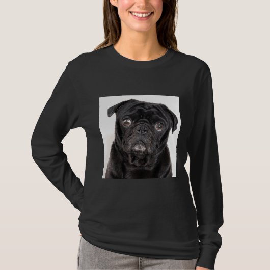Schwarzer Mops Klassischer T - Shirt 445 (Vorderseite)