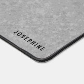 Schwarzer Mops Kopfkarikatur mit Individuelle Name Schreibtischunterlage (Ecke)