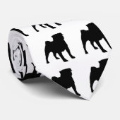 Schwarzer Mops Krawatte 2 (Gerollt)