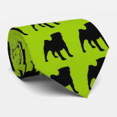 Schwarzer Mops Krawatte 2GB (Gerollt)