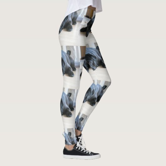 Schwarzer Mops Leggings (Rechts)
