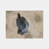 Schwarzer Mops-Liebhaber-Hund Fleecedecke (Vorderseite (Horizontal))