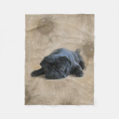 Schwarzer Mops-Liebhaber-Hund Fleecedecke (Vorderseite)