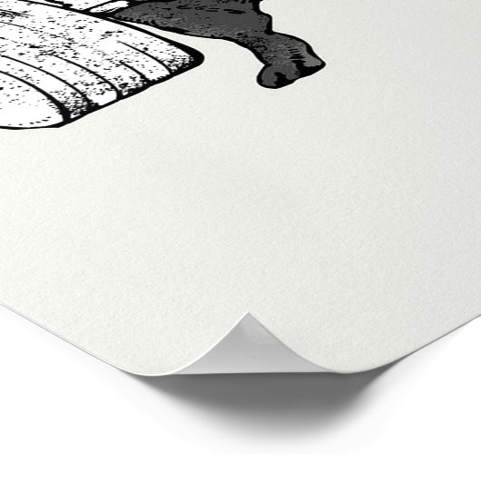 Schwarzer Mops-Lift | Funny Mops Lover Poster (Ecke)