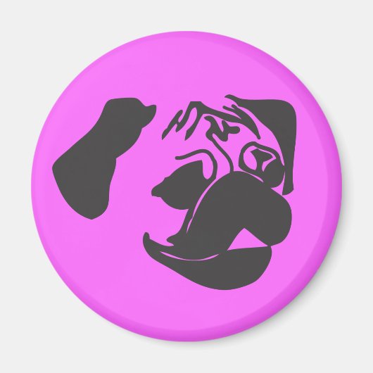 Schwarzer Mops Magnet (Vorne)