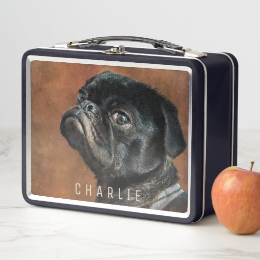 Schwarzer Mops Metall Brotdose (Beispiel)