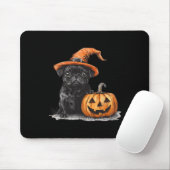 Schwarzer Mops mit Hexenhut und KürbisHalloween-Mo Mousepad (Mit Mouse)