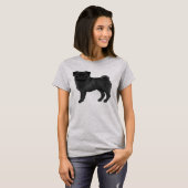 Schwarzer Mops Mops Hunde Zucht Niedlicher Cartoon T-Shirt (Vorne ganz)