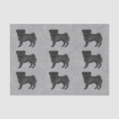 Schwarzer Mops Mops Hundegeflecht auf Grau Seidenpapier (Vorderseite)