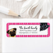 Schwarzer Mops Mops nach oben Rosa Streifen (Insitu)