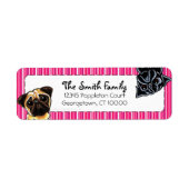 Schwarzer Mops Mops nach oben Rosa Streifen (Vorne)