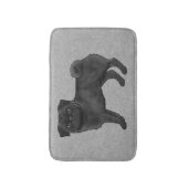 Schwarzer Mops Mops Zucht Hund Cartoon Illustratio Badematte (Vorderseite Vertikal)