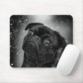 Schwarzer Mops Mousepad (Mit Mouse)