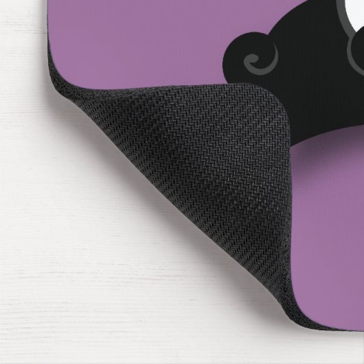 Schwarzer Mops Mousepad (lila) (Ecke)
