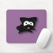 Schwarzer Mops Mousepad (lila) (Mit Mouse)