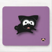 Schwarzer Mops Mousepad (lila) (Vorne)