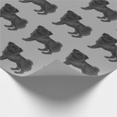 Schwarzer Mops Niedlich Cartoon Dog Design Muster Geschenkpapier (Ecke)