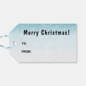 Schwarzer Mops Niedlicher Cartoon Dog Schneewald Geschenkanhänger (Rückseite Horizontal)