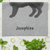 Schwarzer Mops Niedlicher Cartoon Hund mit Individ Geschirrtuch (Gefaltet)