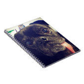 Schwarzer Mops Notizblock (Rechte Seite)