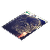 Schwarzer Mops Notizblock (Linke Seite)