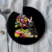 SCHWARZER Mops Ostereier Baumhunde Sonnentag Oster Button (Beispiel)