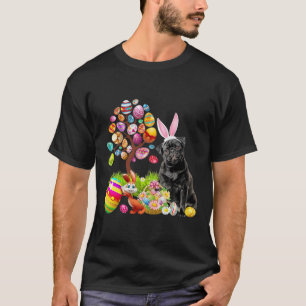 SCHWARZER Mops Ostereier Baumhunde Sonnentag Oster T-Shirt
