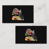 SCHWARZER Mops Ostereier Baumhunde Sonnentag Oster Visitenkarte (Vorne/Hinten)