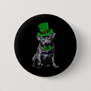 Schwarzer Mops Patrick's Day Hut Lustiger St. Patr Button