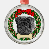 Schwarzer Mops - Personalisieren Sie Ihre Bestellu Ornament Aus Metall (Vorne)