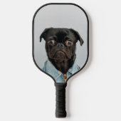 Schwarzer Mops Pickleball Schläger (Vorderseite)