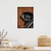 Schwarzer Mops Poster (Küche)