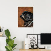 Schwarzer Mops Poster (Heimbüro)