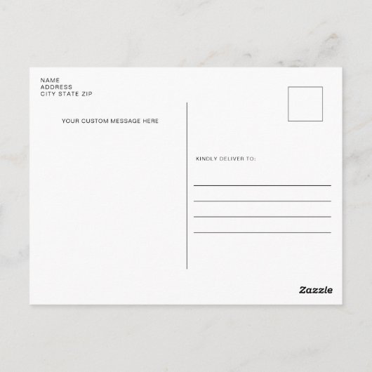 Schwarzer Mops Postkarte (Rückseite)