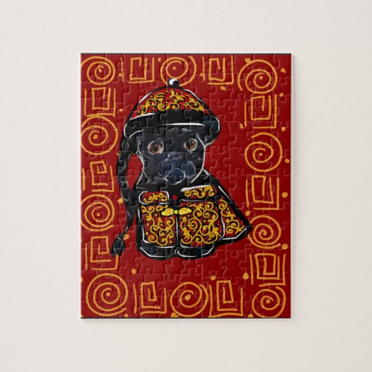 Schwarzer Mops Puzzle (Vertikal)
