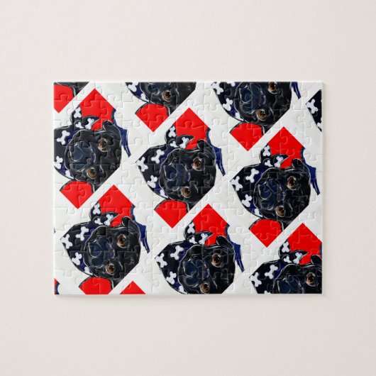 Schwarzer Mops Puzzle (Horizontal)