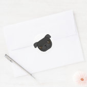 Schwarzer Mops Runder Aufkleber (Umschlag)