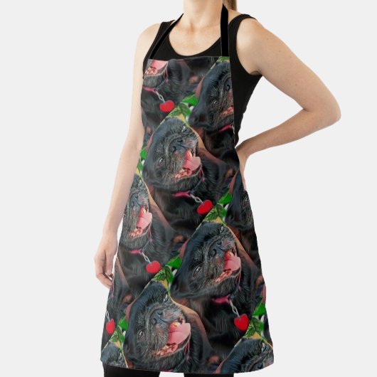 Schwarzer Mops Schürze (InSitu)