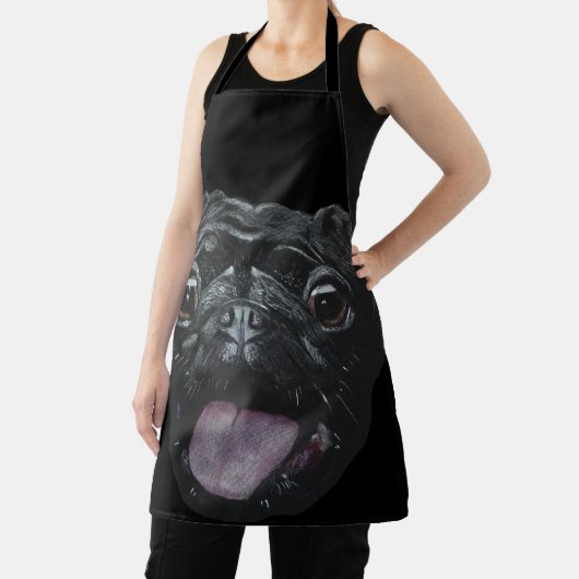 Schwarzer Mops  Schürze (InSitu)