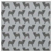 Schwarzer Mops Stoff (Muster)