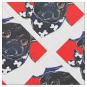 Schwarzer Mops Stoff (Nahaufnahme)