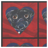 Schwarzer Mops Stoff (Nahaufnahme)