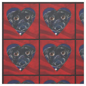 Schwarzer Mops Stoff (Muster)