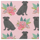 Schwarzer Mops Stoff (Nahaufnahme)