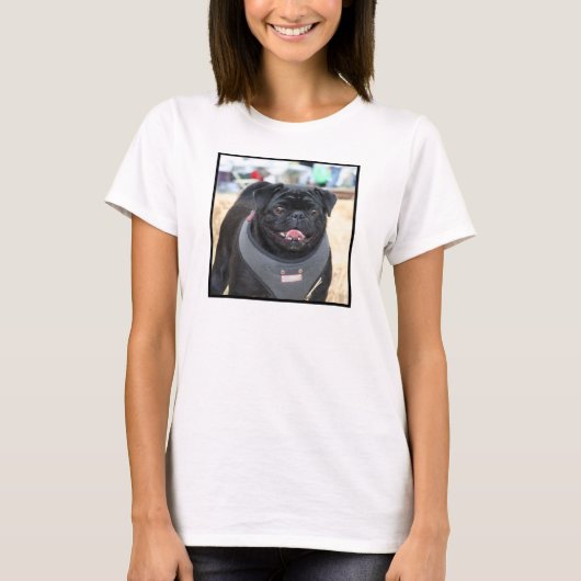 Schwarzer Mops T-Shirt (Vorderseite)