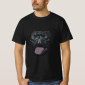 Schwarzer Mops T-Shirt (Vorderseite)