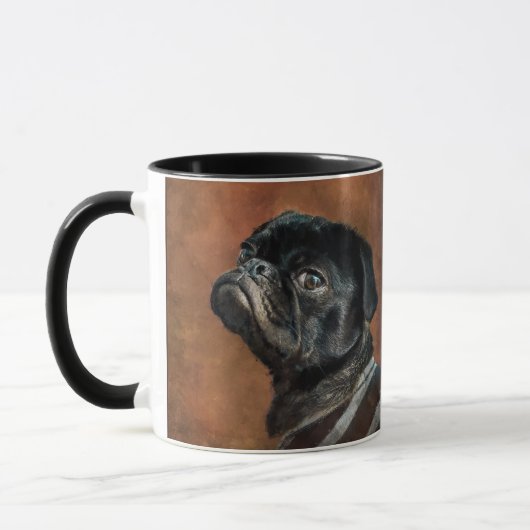 Schwarzer Mops Tasse (Links)